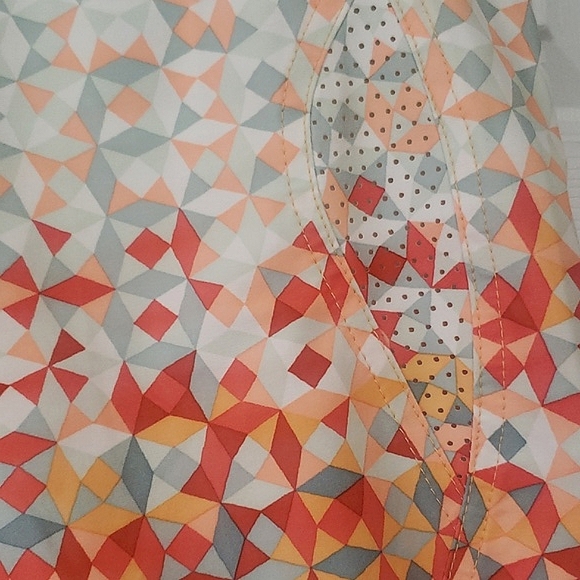 COLUMBIA OMNI SHADE BOARD SWIM COVER UP SHORTS GEOMETRIC ORANGE GRAY WHI… - Picture 4 of 6